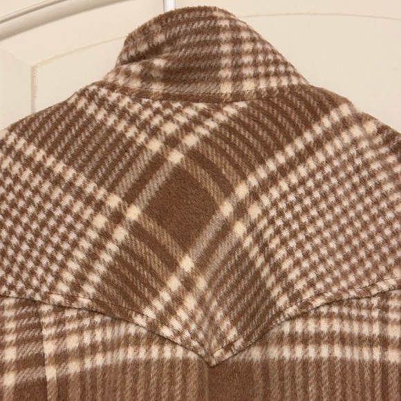 Bagatelle Plaid Tan Wool Blend Snaps Women's Jacket - Picture 6 of 12